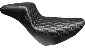 LePera Kickflip Daddy Long Legs Low Rider Seat for '18-Up Harley Davidson Low Rider Models and Sport Glide - Double Diamond - Black