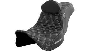 Saddlemen Pro Series SDC Performance Grip Seat for '08-Up Harley Davidson Touring (Not for '24-Up FLHX/FLTR Models) White Stitching