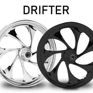 RC Components Drifter Forged Billet Wheels for Harley Davidson Softail, Dyna, Sportster and V-Rod Models (Select Finish)