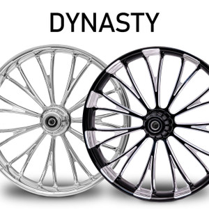 RC Components Dynasty Forged Billet Wheels for Harley Davidson Softail, Dyna, Sportster and V-Rod Models (Select Finish)