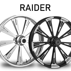 RC Components Raider Forged Billet Wheels for Harley Davidson Softail, Dyna, Sportster and V-Rod Models (Select Finish)