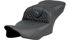Saddlemen Dragon Scale Stitch Roadsofa Seats without Driver Backrest for '24-Up Street Glide and Road Glide and '23-24 CVO FLHXSE and CVO FLTRSE Models (Select Stitching Color)
