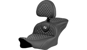 Saddlemen Dragon Scale Stitch Roadsofa Seats with Driver Backrest for '24-Up Street Glide and Road Glide and '23-24 CVO FLHXSE and CVO FLTRSE Models (Select Stitching Color)