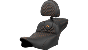 Saddlemen Extended Dragon Scale Stitch Roadsofa Seats with Driver Backrest for '24-Up Street Glide and Road Glide and '23-24 CVO FLHXSE and CVO FLTRSE Models (Select Stitching Color)