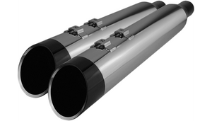 Khrome Werks 4-1/2" HP-Plus Slip-On Mufflers for '96-16 Harley Davidson Touring and '09-24 TriGlide and Freewheeler - Chrome with Black Edge Tip