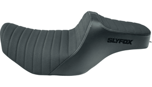 SlyFox Highnoon Vinyl Seat for '24-Up Harley Davidson Street Glide and Road Glide Models - Classic Stitch w/ Black Logo