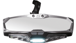 Seizmik Halo R Rear View w/LED Cabin Light Mirror for Maverick X3 Models- Silver w/Silver Bezel