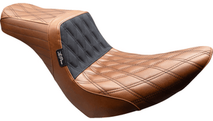 LePera Tailwhip Seat for '18-25 Harley Davidson Low Rider, Low Rider S/ST, Sport Glide Softail Models - Brown/Double Diamond