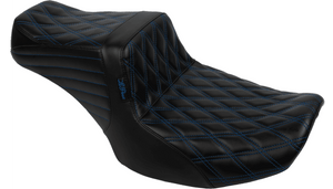 LePera Tailwhip Seat for '24-Up Harley Davidson Road Glide and Street Glide and '23-24 CVO FLHXSE, CVO FLTRSE Touring Models - Blue Double Diamond Stitch