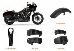 Saddlemen Performance Carbon Fiber Package for '18-Up Harley Davidson Softail Models (Check Fitment)