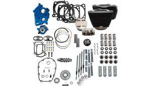 S&S Cycle 132" Power Package Engine Performance Kit with 550 Gear Drive Cam for '17-23 Oil Cooled Harley Davidson M8 Models - Wrinkle Black