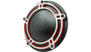 Kodlin NXL Redline Derby Cover for '17-Up Harley Davidson Touring Models - Black / Red