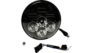 Custom Dynamics Shark Demon 7” Round LED Headlight with Color Changing Backlight for '14-25 Harley Davidson FLH Models