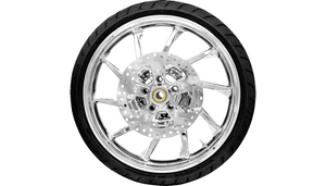 Coastal Moto 21" Hurricane Front Wheel/Tire Combination with TPMS Pre-Installed for '24-25 Harley Davidson Road Glide and Street Glide and '23-25 FLHXSE/​FLTRXSE w/ ABS - Chrome