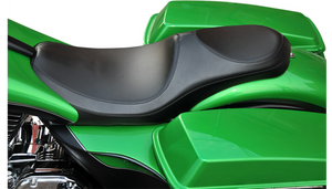 LePera Villain Seat '08-25 Harley Davidson Touring w/ Stretched Fuel Tank - Smooth Black (Not for '24-Up FLHX/FLTR Models)