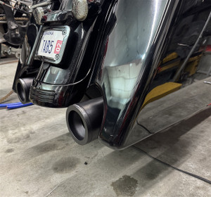TAB Performance 4 inch Blunt Force Slip On Mufflers for '17-Up (NOT for Trikes) Select Finish