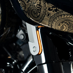 Hogworkz Billet Fork Turn / DRL Signals for '14-25 Harley Davidson Street Glide (Select Finish)