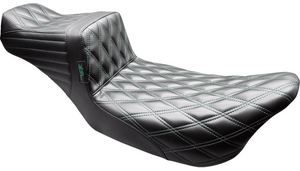 LePera Tailwhip Daddy Long Legs Seat for '08-23 Harley Davidson FLT/FLH - Green Double Diamond Stitch 