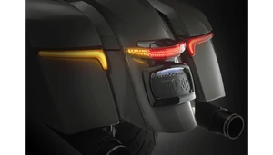 Ciro Latitude Taillight and License Plate Mount with Lightstrike for '20-25 Indian Touring Models (Select Finish and Lens Color)