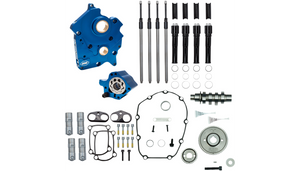S&S Cycle 475 Gear Drive Cam Chest Kit for Oil Cooled for '17-26 Harley Davidson M8 Models - Black Pushrod Tubes 