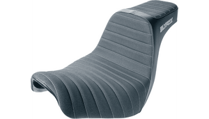 Slyfox High Noon Seat for '18-24 Harley Davidson Low Rider S/ST and Sport Glide Softail Models- Classic Stitch - Gray Logo