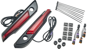 Ciro Lighted Saddlebag Hinge Covers for '24-Up Harley Davidson Touring Models (Select Lens Tint)