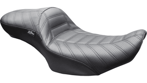 LePera Maverick Daddy Long Legs Seat (Without Backrest) Black Indy Stitch for '08-24* Harley Davidson Touring Models 