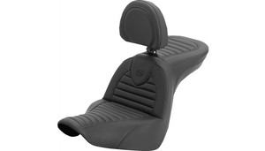 Saddlemen Roadsofa Seat with Backrest for '18-26 Harley Davidson Lowrider S/ST and Sport Glide Models - Tuck-n-Rolll 