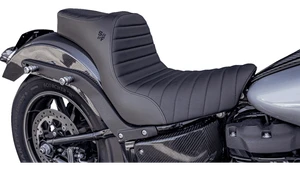 SlyFox Chariot Seat for Harley Davidson Sport Glide FLSB '18-21/ Lowrider FXLR '18-26 Softail Models - Black Classic Stitch Black Logo