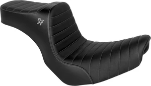 SlyFox Chariot Seat for Harley Davidson Sport Glide FLSB '18-21/ Lowrider FXLR '18-26 Softail Models - Silver Classic Stitch Silver Logo