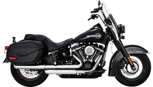 Vance & Hines 3" Twin Slash Slip-On Mufflers for '18-24 Harley Davidson Heritage, Deluxe 107 and Hydra-Glide Revival Models - Chrome