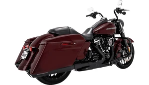 Vance & Hines 4" Twin Slash Slip-On Mufflers for '17-Up Harley Davidson Touring Models - Wrinkle Black