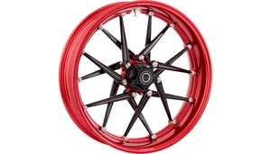 Arlen Ness Spoken Forged Wheel for Harley Davidson - Red Rim/Black Spokes - 21x5.5