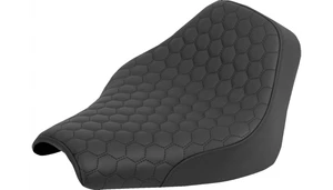 Saddlemen Renegade Honeycomb Solo Seat for '18-25 Harley Davidson Street Bob and '20-24 Softail Standard - Black Honeycomb Stitch