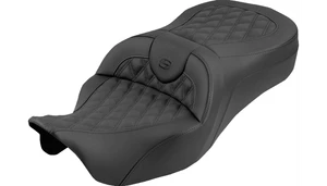 Saddlemen Roadsofa King Seat (Without Backrest) for '09-25 Harley Davidson FLHTCUTG Tri Glide Ultra - Black Lattice Stitch 