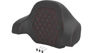 Saddlemen Deluxe Tour Sissy Bar Pads for Harley Davidson Models w/ Tall OEM Sissybar - Lattice Stitched (Select Stitching Color)