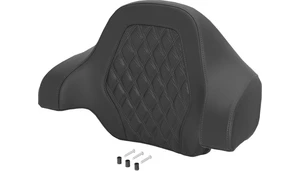 Saddlemen Deluxe Tour Sissy Bar Pads for Harley Davidson Models w/ Tall OEM Sissybar - Carbon Fiber Lattice Stitched (Select Stitching Color)