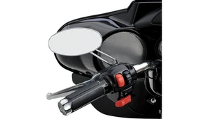 Drag Specialties Stealth I Oval Mirrors for '22-Up Harley Davidson Touring and Softail Models - Chrome