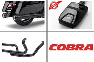 Cobra Complete Pwr Package for 2010 to 2016 HD Touring Models featuring Neighbor Hater Slip On Mufflers