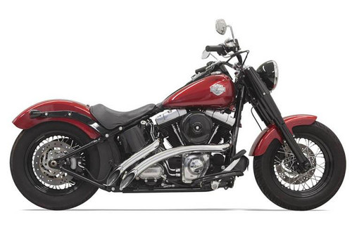 Bassani Radial Sweepers  for '86-17 FXS/FLS/FLST, '91-17 FXD/FXDWG '07-17 FXCW/C, '13-14 FXSB/SE & '09-10 CVS Springer  Chrome w/ Chrome Heat Shields