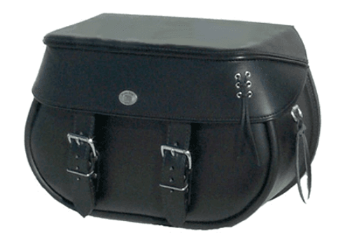 Boss Bags #34 Model Plain Style with Laced Leather on Lid Corner for Harley Models