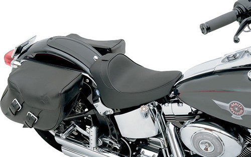 Drag Specialties Solo Seat w/ Optional Backrest System for '00-05 FXST,  '00-06 FLST -Smooth Backrests Sold Separately
