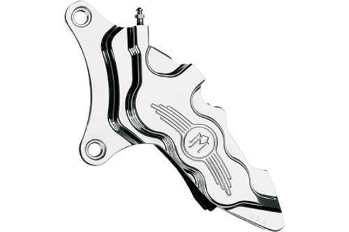 Performance Machine Six-Piston Front Calipers for Certain H-D Models Starting in '00 for use with 11.5" Rotors (112 x 6B calipers) -Chrome, Left Caliper