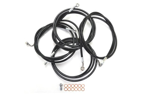 L.A. Choppers Cable Kit for '13 CVO, '14-16 FLHTCU/FLHTK/FLHX/FLHXS  (WITH ABS) for use with 15"-17"  Ape Hangers -Black/Vinyl Stainless