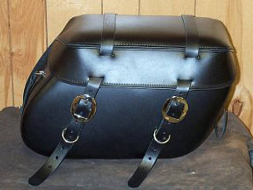 Leather Pro 3000 Series Leather Saddlebags for Sportster XL '94-Up -Plain with Cargo Straps