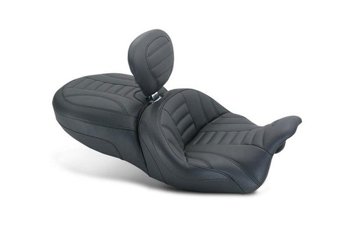 Mustang Seats  One-piece Vintage Touring with Driver Backrest   for Harley-Davidson® FLRT Freewheeler