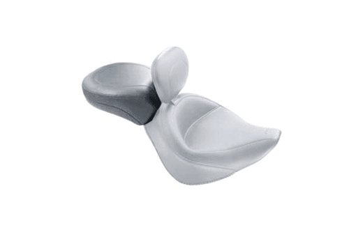 Mustang Wide Recessed Rear Seat (for Driver Backrest Solos) on Softail FXST '06-Up & Fat Boy FLSTF '07-Up w/ 200mm Wide Tire -Plain/Vintage