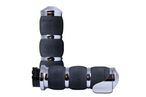 Avon Velvet Air Grips for '84-Up FL Models -Chrome w/ Throttle Boss (Except '08-Up FL w/ Air Reservoir in Handlebar)