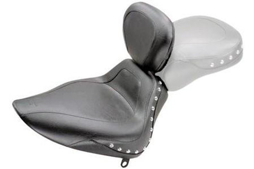 Mustang  Sport Solo Seat with Driver Backrest for all Softails '00-06 WITH a 150mm Rear Tire -Studded