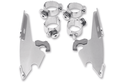 Memphis Shades Fats/Slim Quick-Release Windshield Hardware for FLSTN '93-96 & '05-17 WITHOUT OEM lightbar -Black